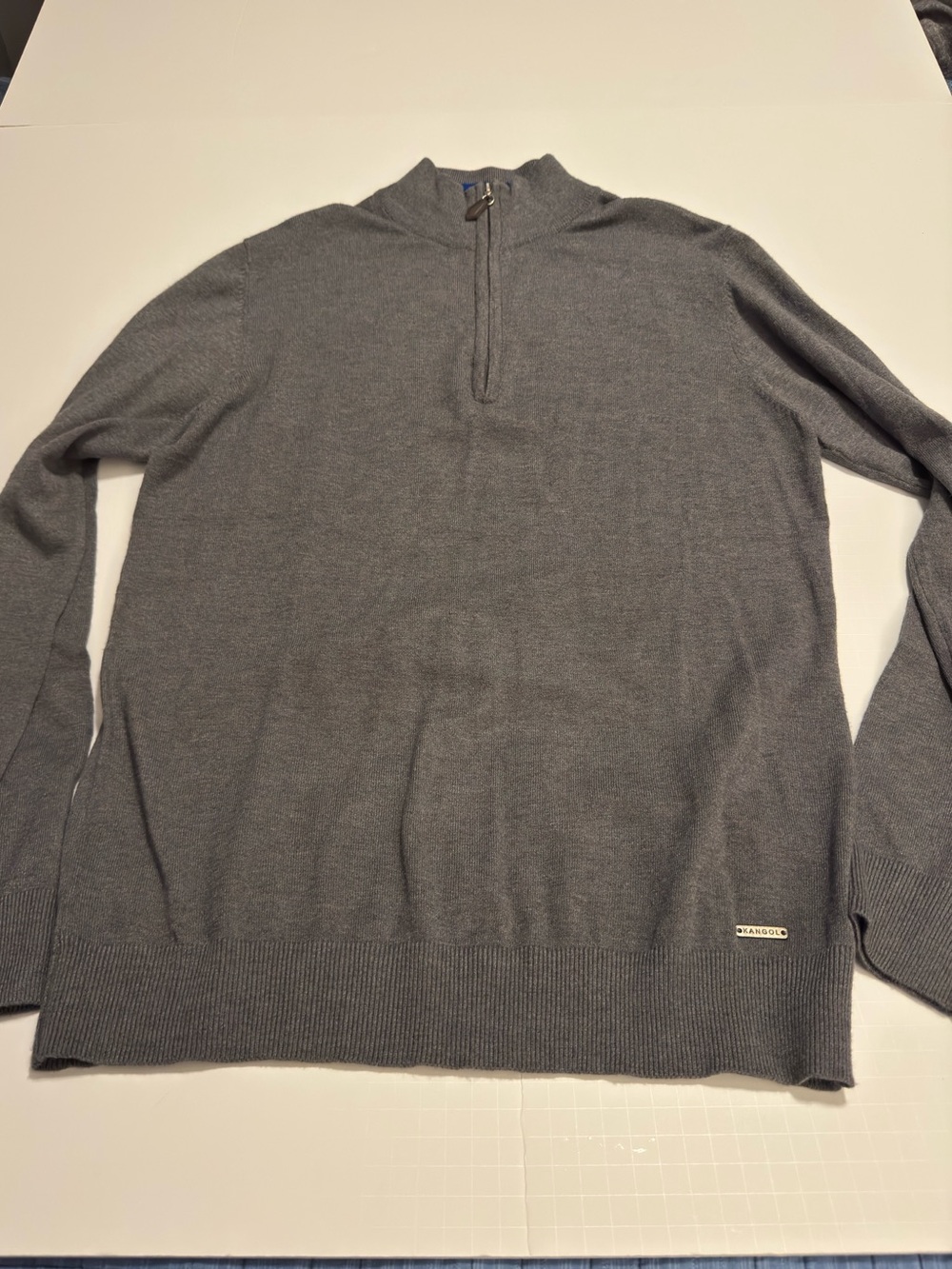 Kangol Men's Charcoal Half-Zip Sweater Quite Luxury- XL